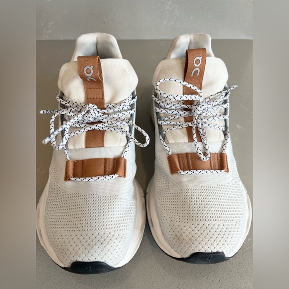 On Running Men's White and Tan Sneakers - Picture 11 of 13